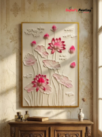 3D Lotus Texture Handmade Painting - Image 4