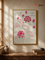 3D Lotus Texture Handmade Painting - Image 3