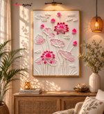 3D Lotus Texture Handmade Painting