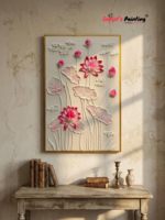 3D Lotus Texture Handmade Painting - Image 2
